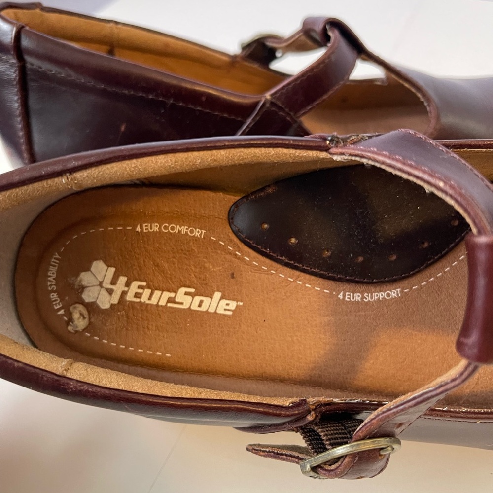4EurSole 4Ever Mary Jane Mahogany Comfort T Strap Shoe 7M - Picture 12 of 16